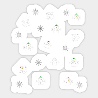 Snowmen and flakes Sticker